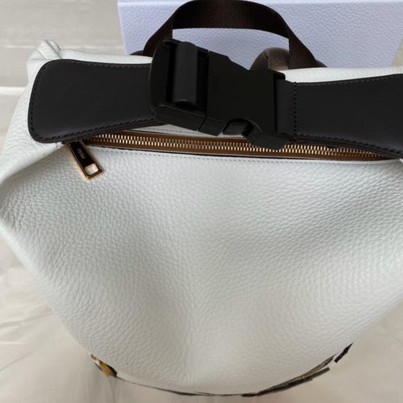 Fendi Roma 2019 White Leather Backpack
